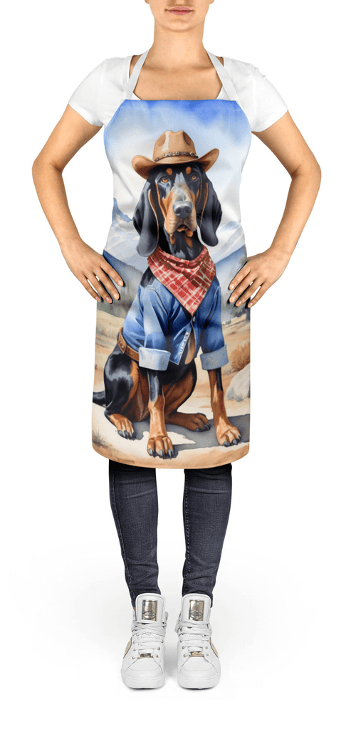 Glamorous Pups : Black and Tan Coonhound Cowboy Welcome Apron