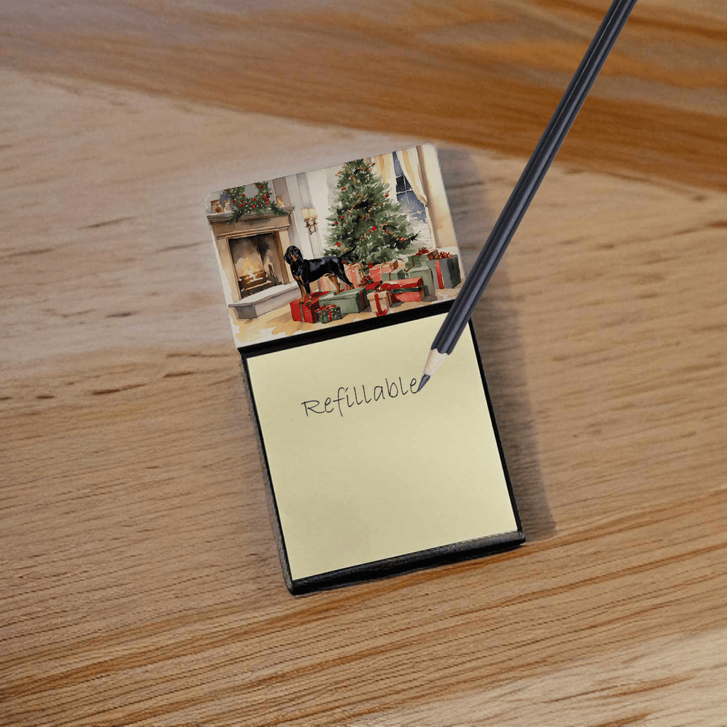 Glamorous Pups : Black and Tan Coonhound Cozy Christmas Sticky Note Holder