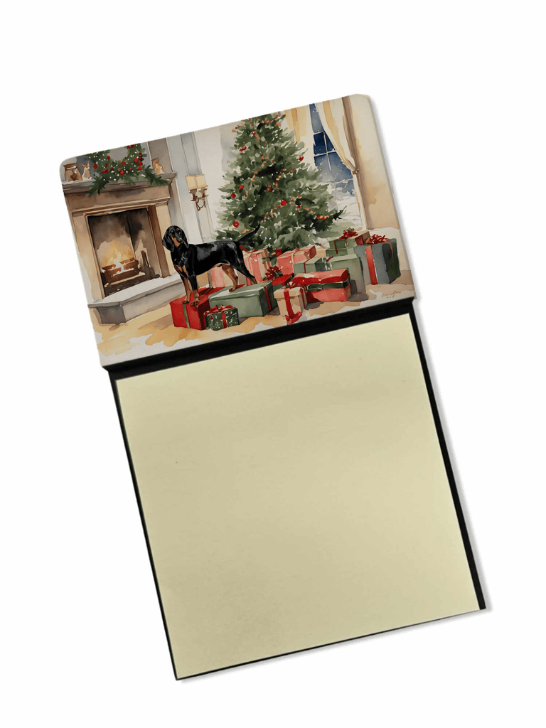 Glamorous Pups : Black and Tan Coonhound Cozy Christmas Sticky Note Holder