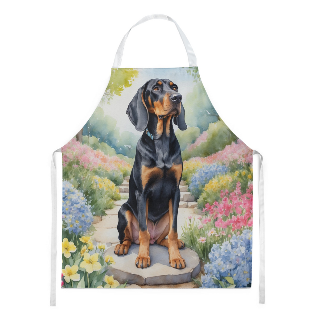 Glamorous Pups : Black and Tan Coonhound Spring Path Apron
