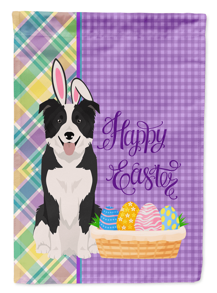 Glamorous Pups : Black and White Border Collie Easter Garden Flag