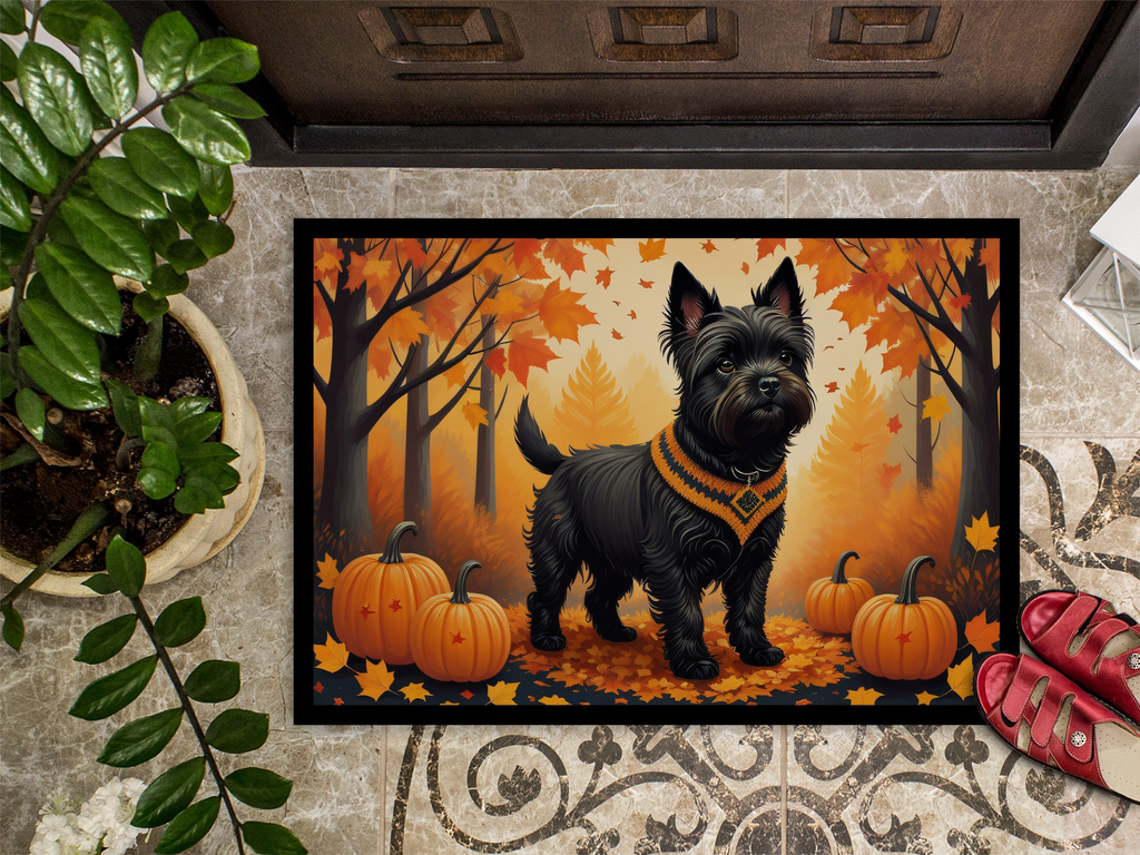 Glamorous Pups : Black Cairn Terrier Fall Doormat