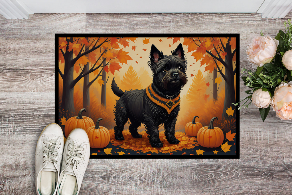 Glamorous Pups : Black Cairn Terrier Fall Doormat