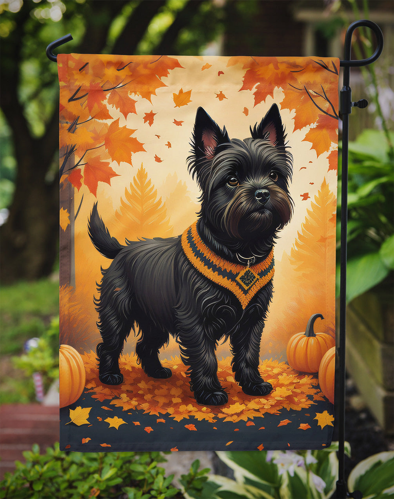 Glamorous Pups : Black Cairn Terrier Fall Garden Flag