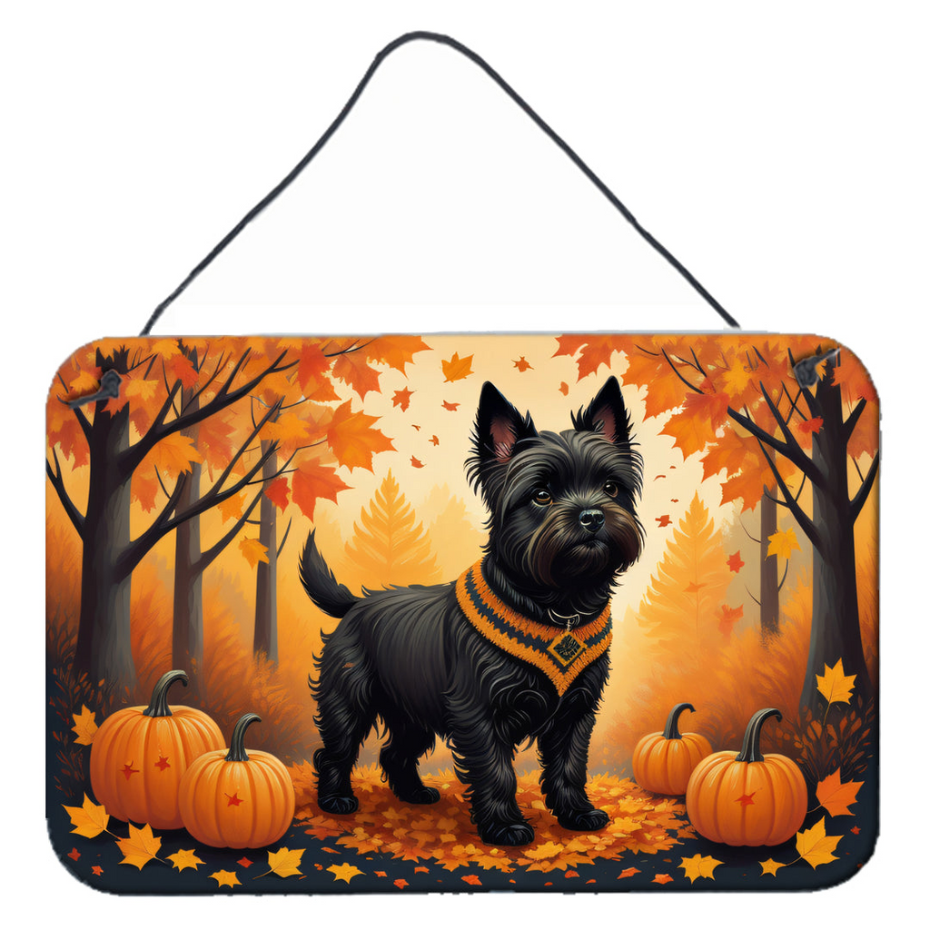 Glamorous Pups : Black Cairn Terrier Fall Wall or Door Hanging Prints