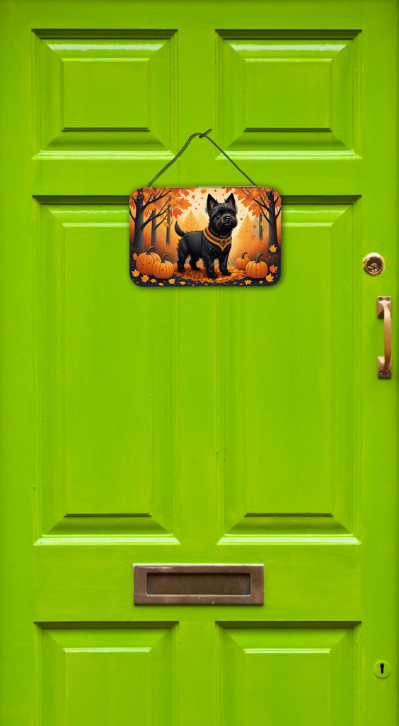 Glamorous Pups : Black Cairn Terrier Fall Wall or Door Hanging Prints