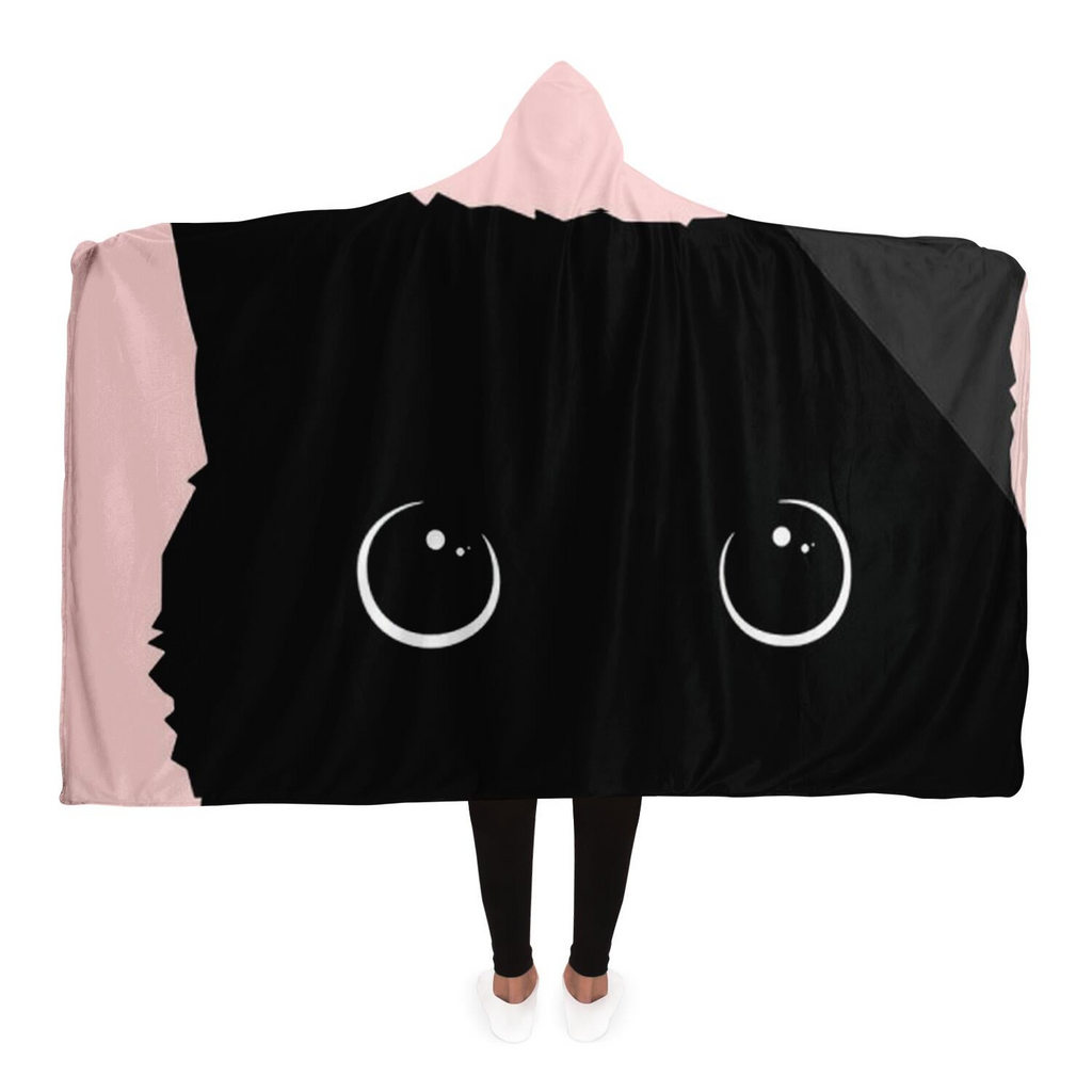 Glamorous Pups : Black Cat Hooded Blanket
