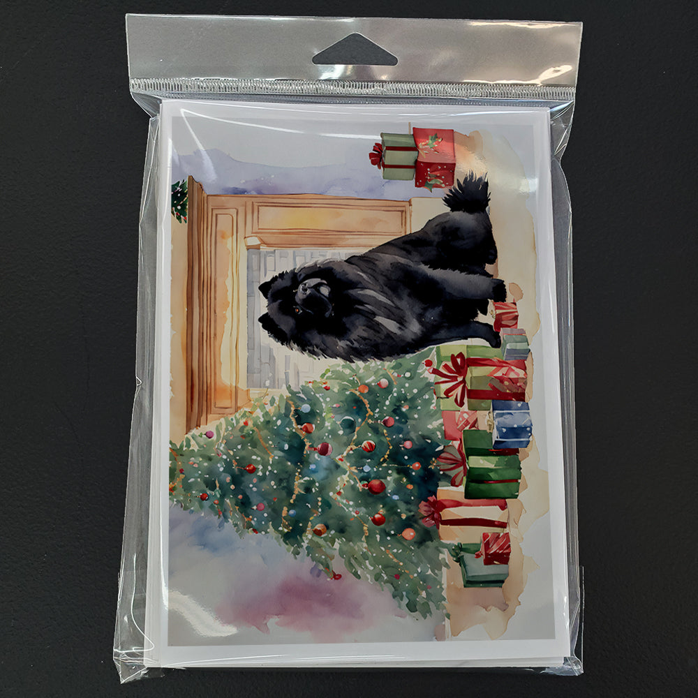 Glamorous Pups : Black Chow Chow Christmas Greeting Cards Pack of 8