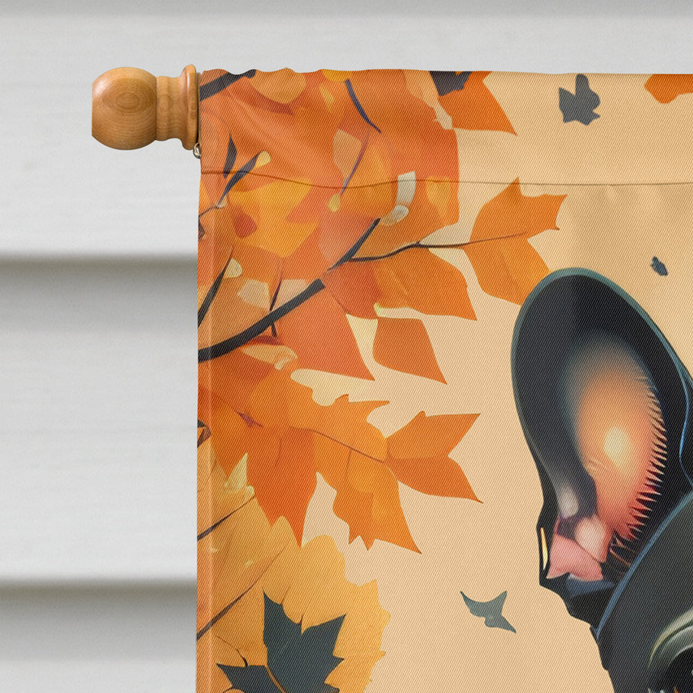 Glamorous Pups : Black French Bulldog Fall House Flag