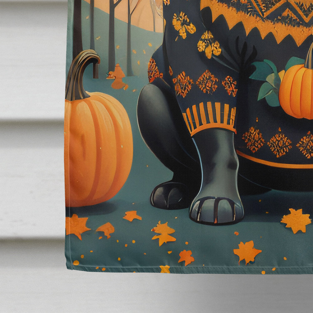 Glamorous Pups : Black French Bulldog Fall House Flag