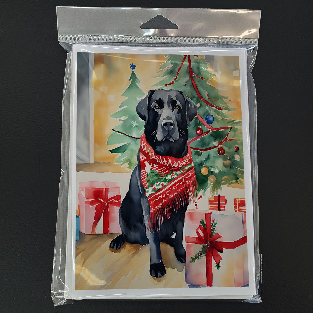 Glamorous Pups : Black Labrador Retriever Christmas Greeting Cards Pack of 8