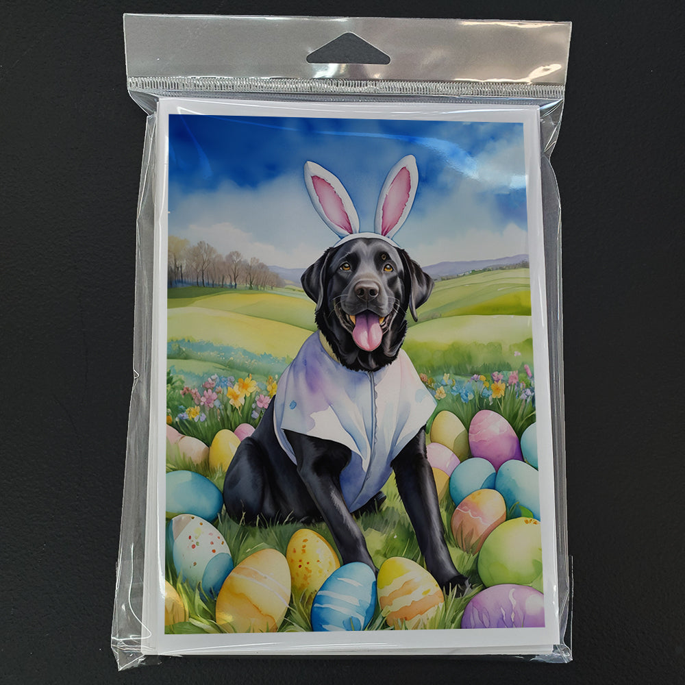 Glamorous Pups : Black Labrador Retriever Easter Egg Hunt Greeting Cards Pack of 8
