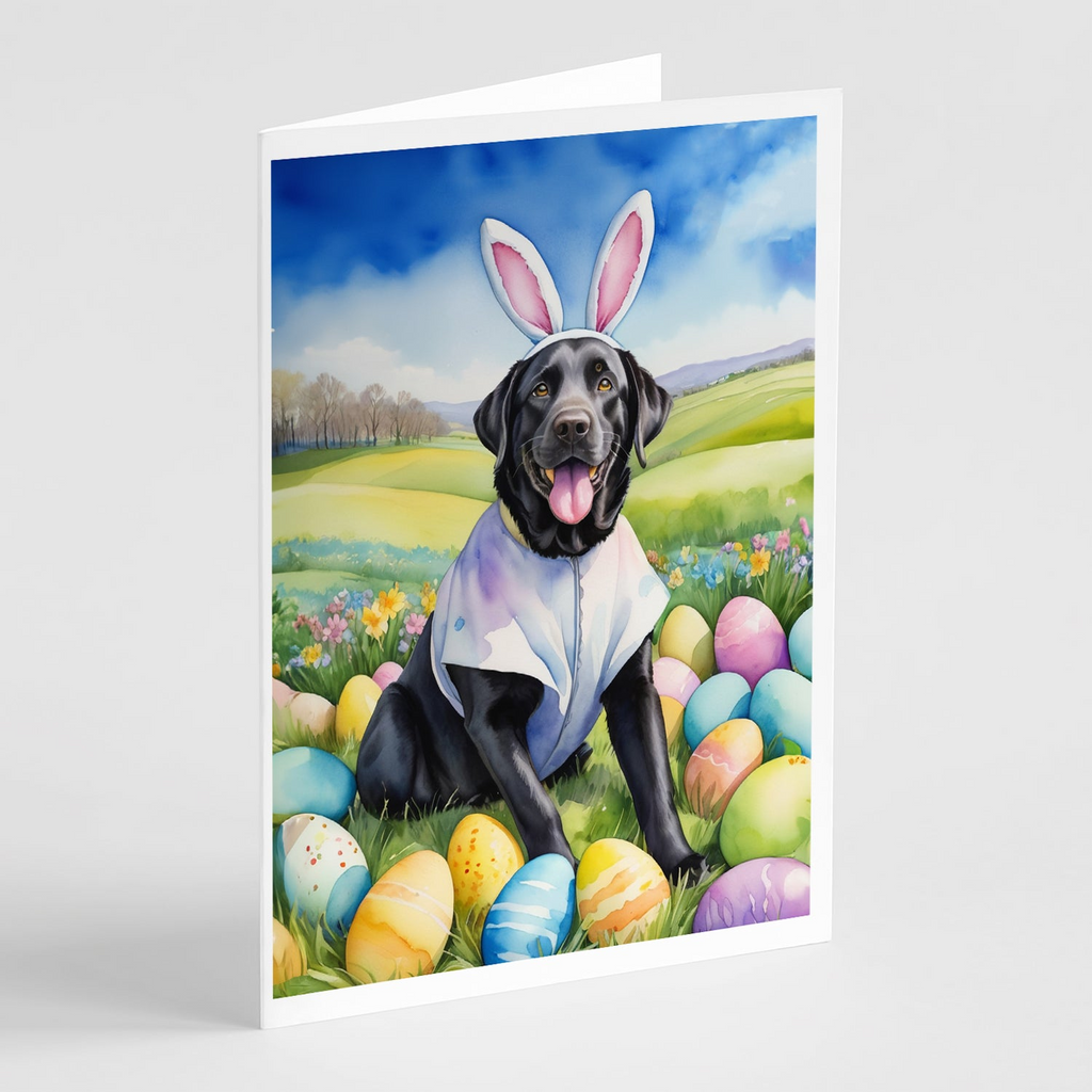 Glamorous Pups : Black Labrador Retriever Easter Egg Hunt Greeting Cards Pack of 8