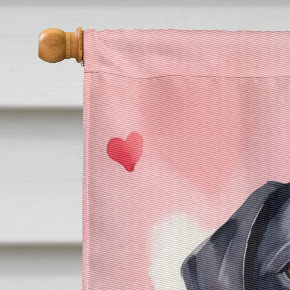 Glamorous Pups : Black Labrador Retriever My Valentine House Flag