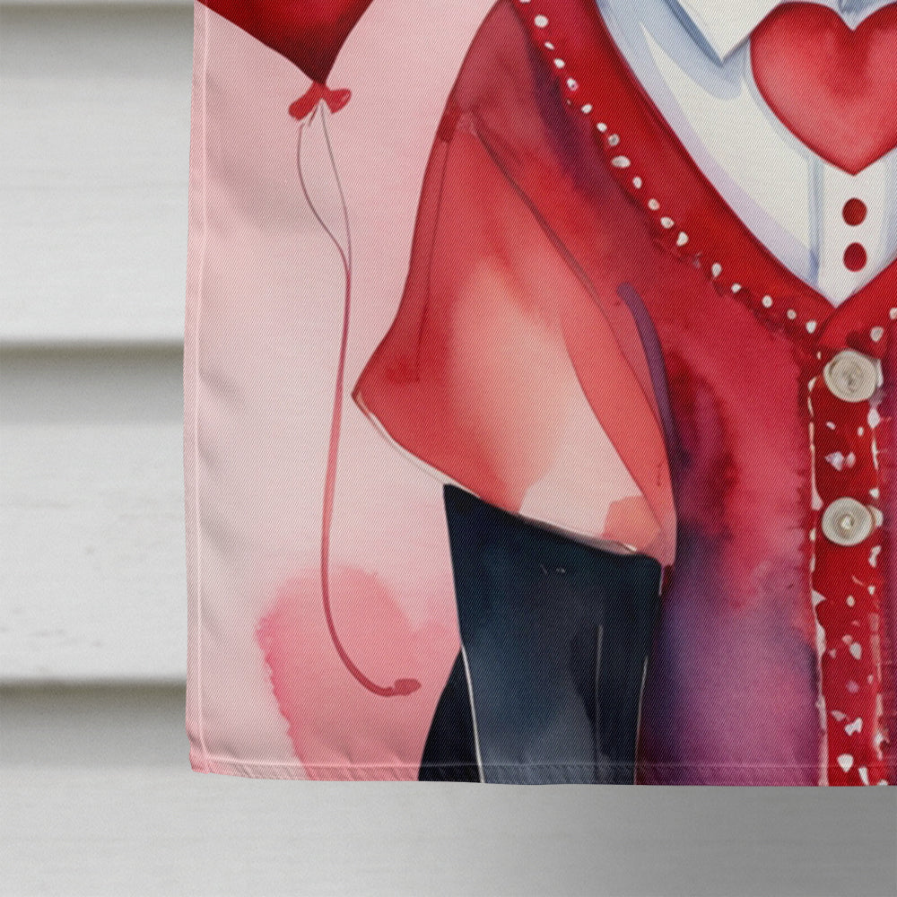 Glamorous Pups : Black Labrador Retriever My Valentine House Flag