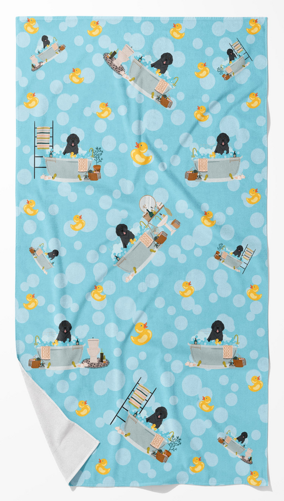 Glamorous Pups : Black Newfoundland Bath Towel Large