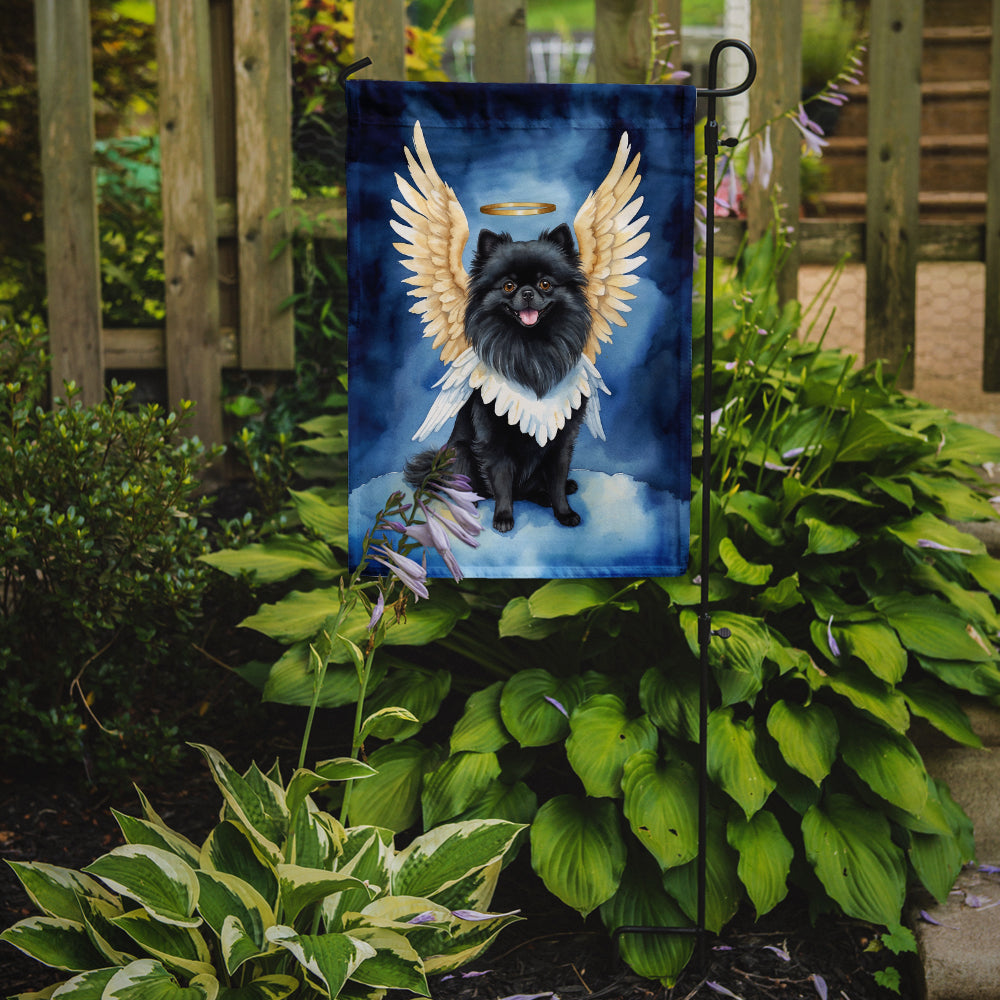 Glamorous Pups : Black Pomeranian My Angel Garden Flag