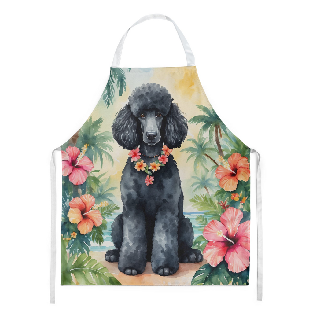 Glamorous Pups : Black Poodle Luau Apron