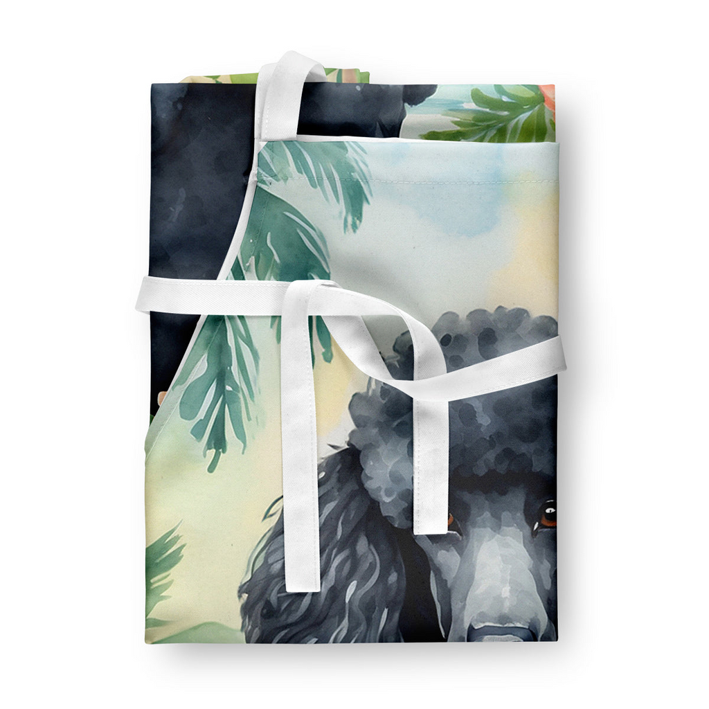 Glamorous Pups : Black Poodle Luau Apron