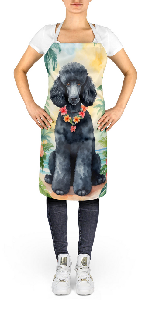 Glamorous Pups : Black Poodle Luau Apron