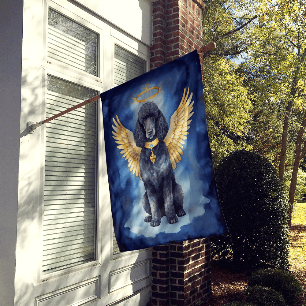 Glamorous Pups : Black Poodle My Angel House Flag