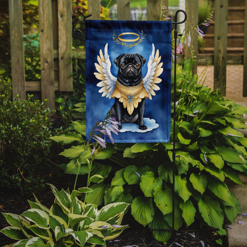 Glamorous Pups : Black Pug My Angel Garden Flag