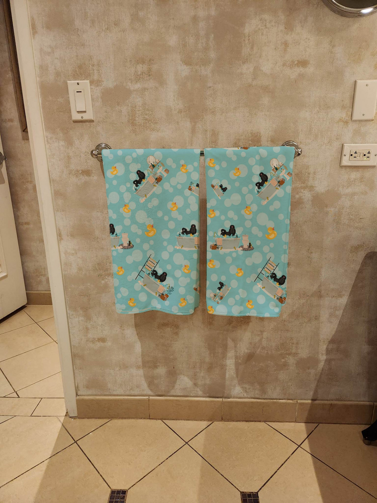 Glamorous Pups : Black Shih Tzu Bath Towel Large