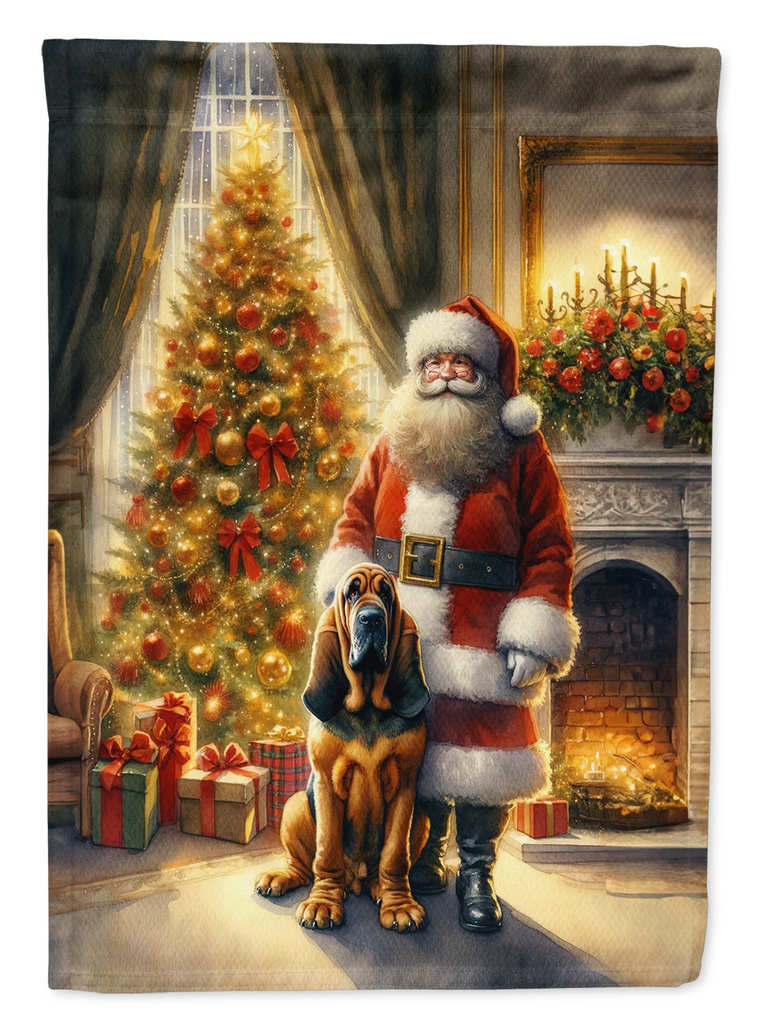 Glamorous Pups : Bloodhound and Santa Claus Garden Flag