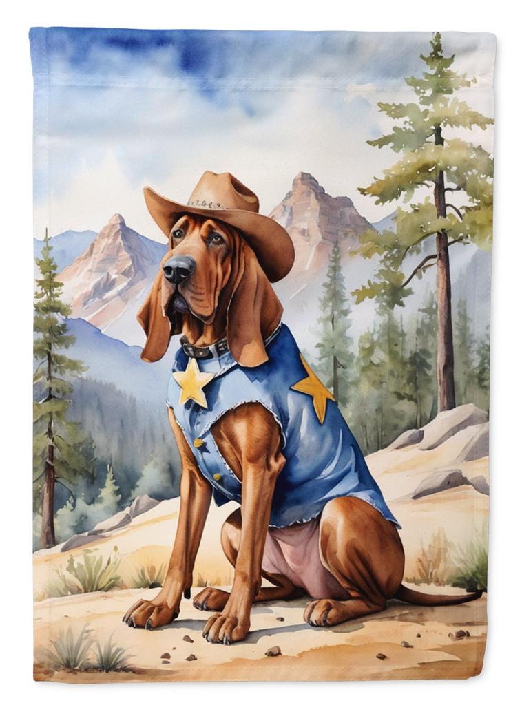 Glamorous Pups : Bloodhound Cowboy Welcome Garden Flag