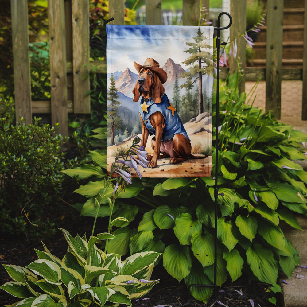 Glamorous Pups : Bloodhound Cowboy Welcome Garden Flag