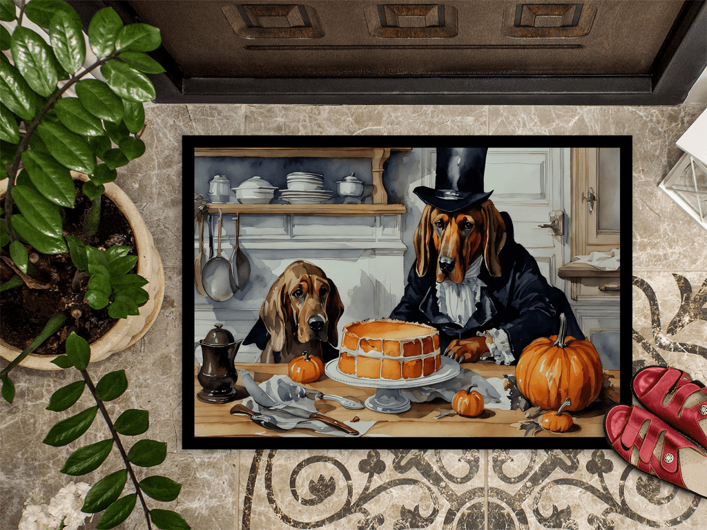 Glamorous Pups : Bloodhound Fall Kitchen Pumpkins Doormat