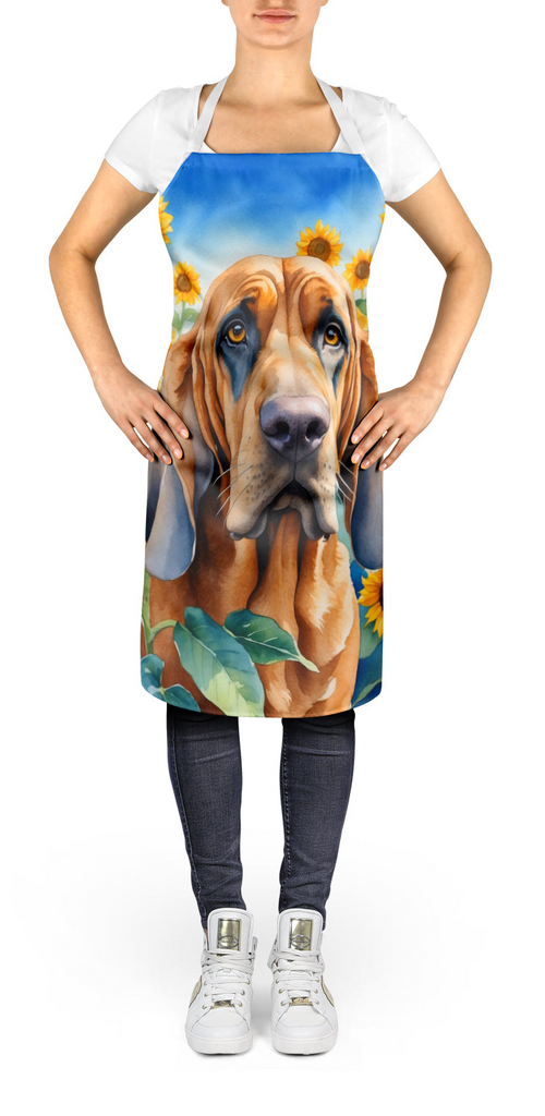 Glamorous Pups : Bloodhound in Sunflowers Apron