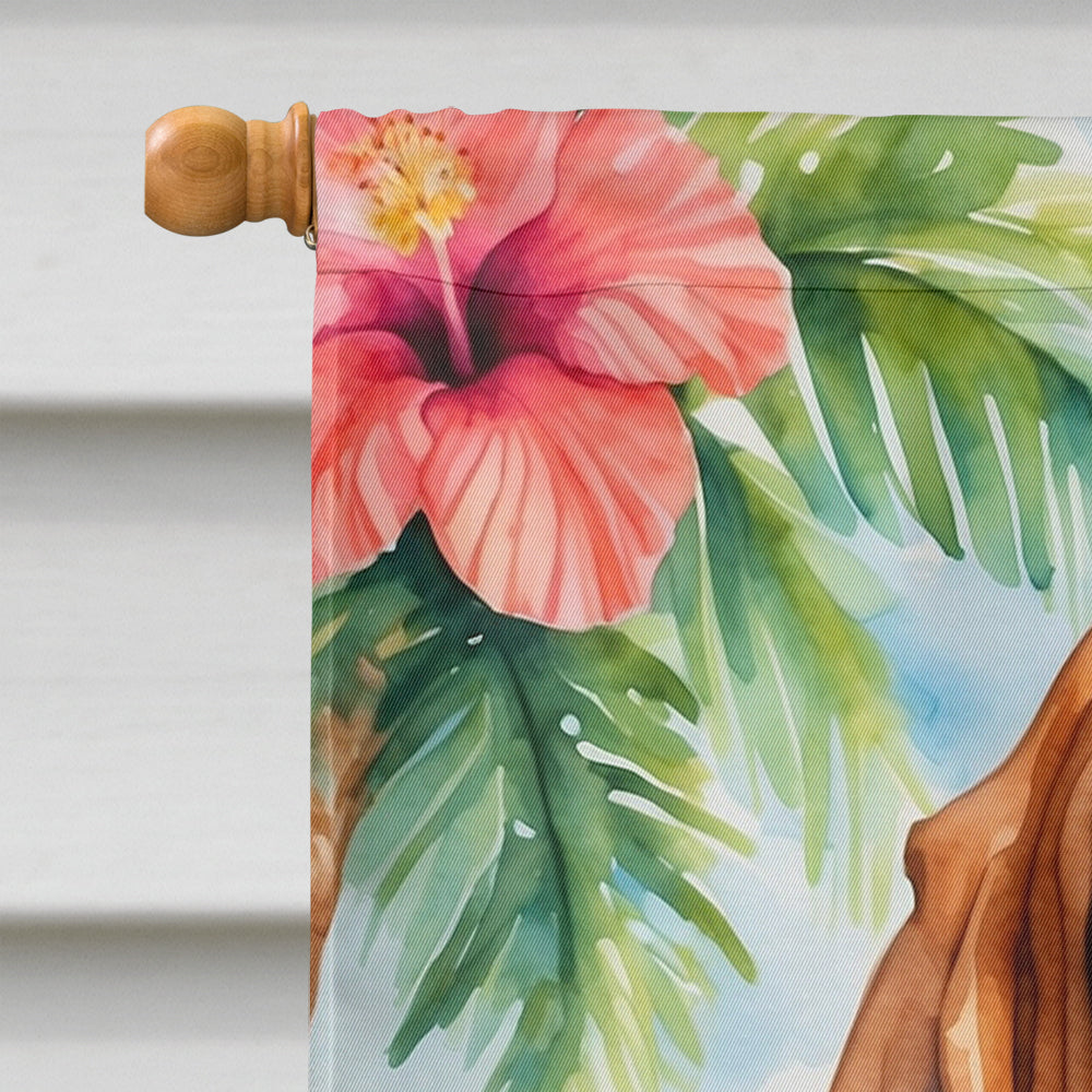 Glamorous Pups : Bloodhound Luau House Flag