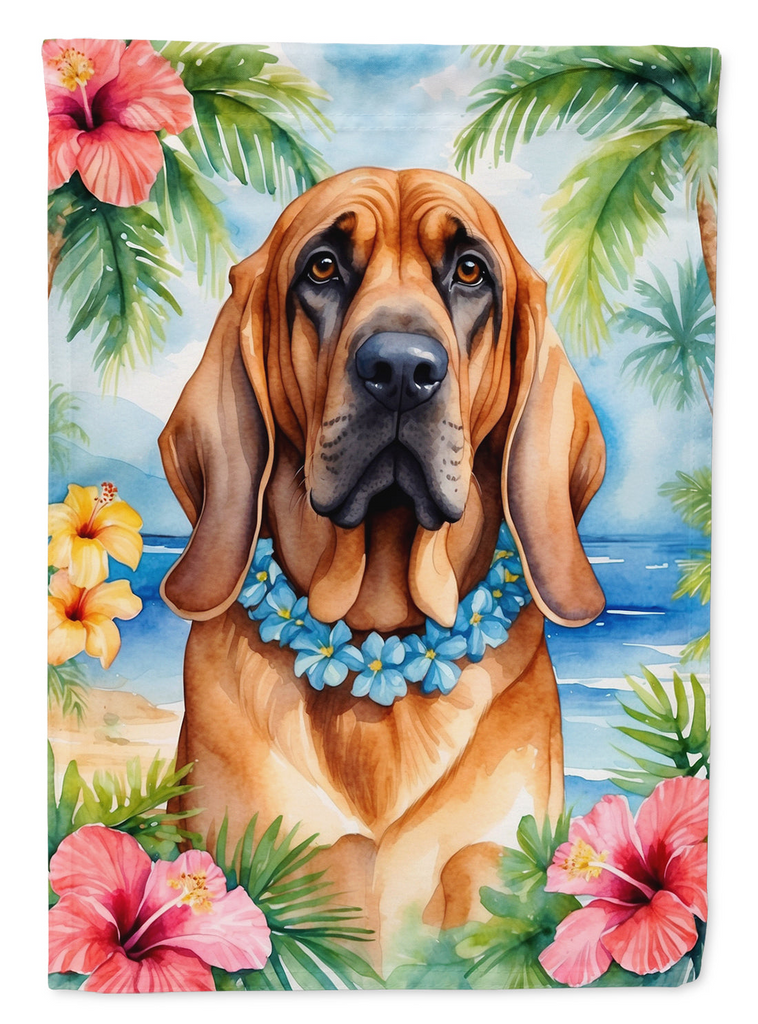 Glamorous Pups : Bloodhound Luau House Flag