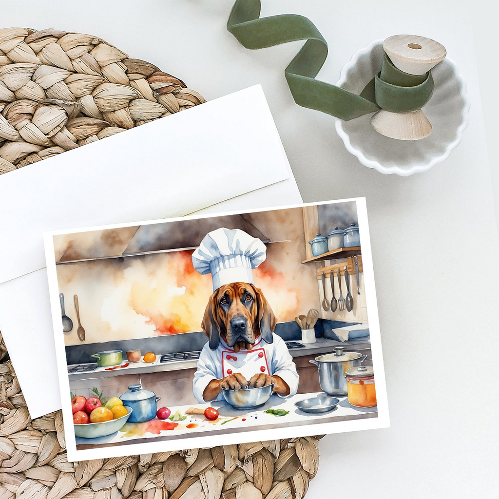 Glamorous Pups : Bloodhound The Chef Greeting Cards Pack of 8