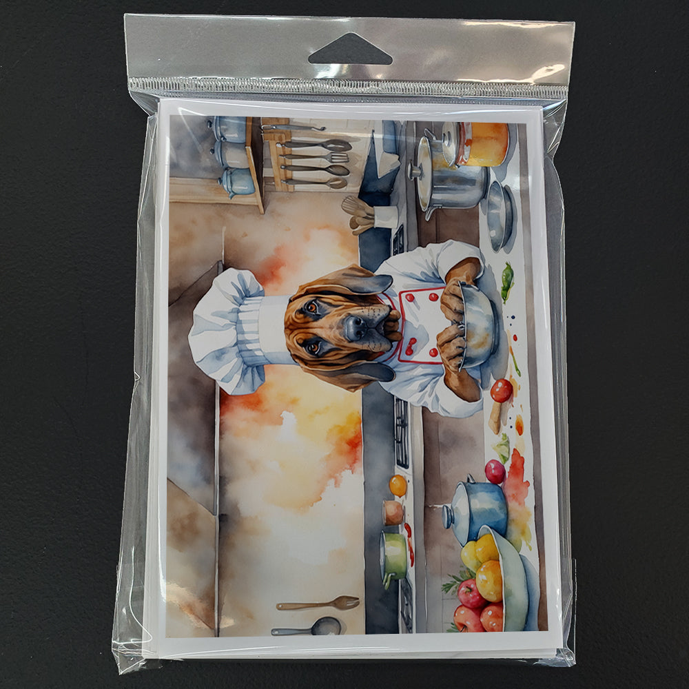 Glamorous Pups : Bloodhound The Chef Greeting Cards Pack of 8