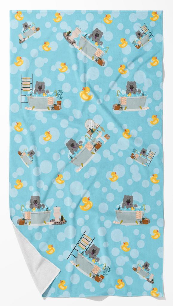 Glamorous Pups : Blue Chow Chow in Bathtub Bath Towel Large