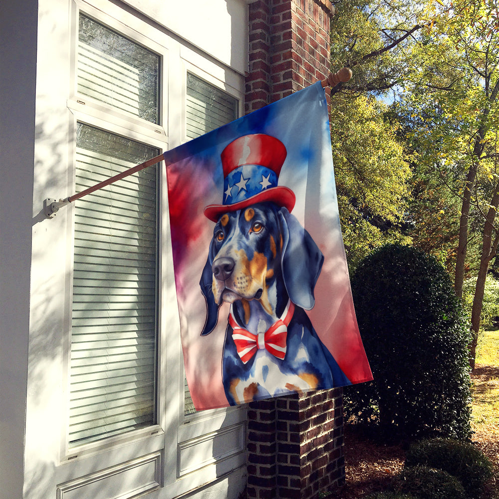 Glamorous Pups : Bluetick Coonhound Patriotic American House Flag