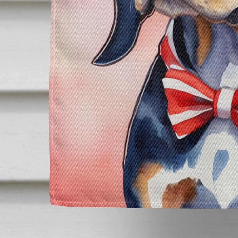 Glamorous Pups : Bluetick Coonhound Patriotic American House Flag