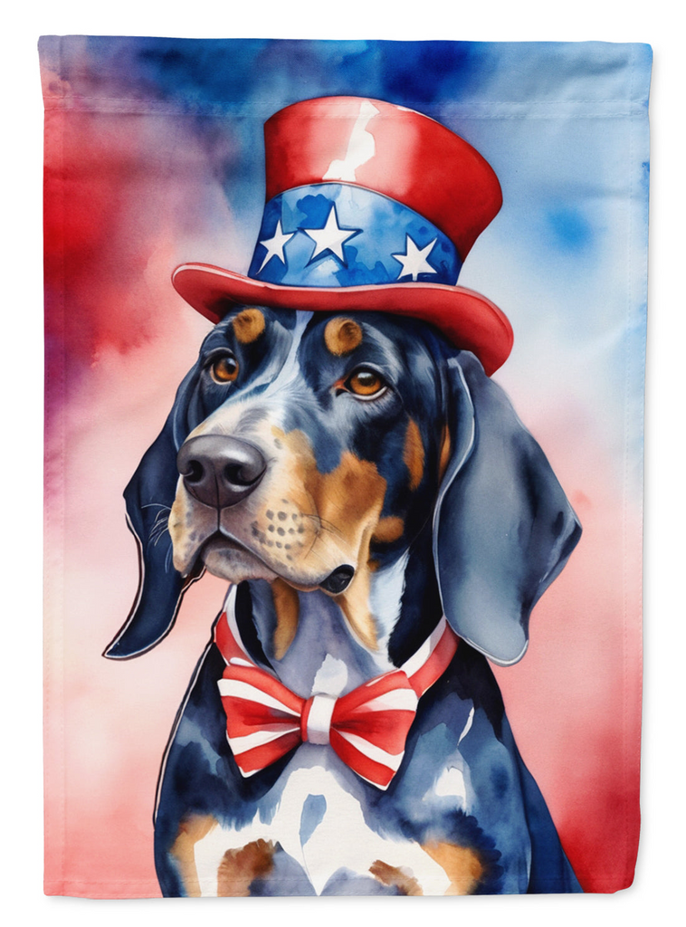 Glamorous Pups : Bluetick Coonhound Patriotic American House Flag