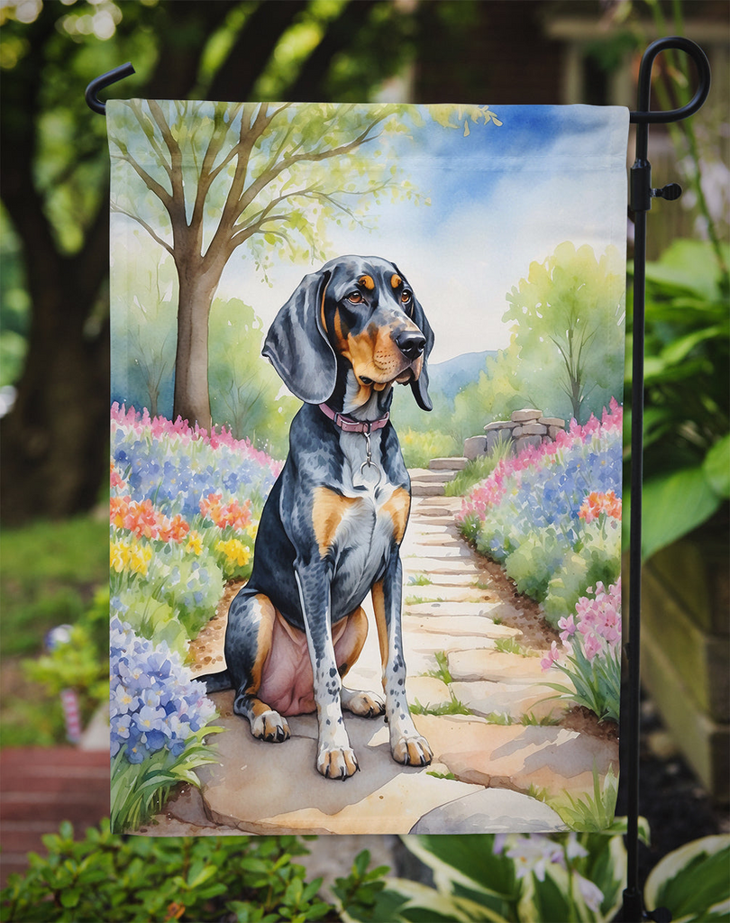 Glamorous Pups : Bluetick Coonhound Spring Path Garden Flag