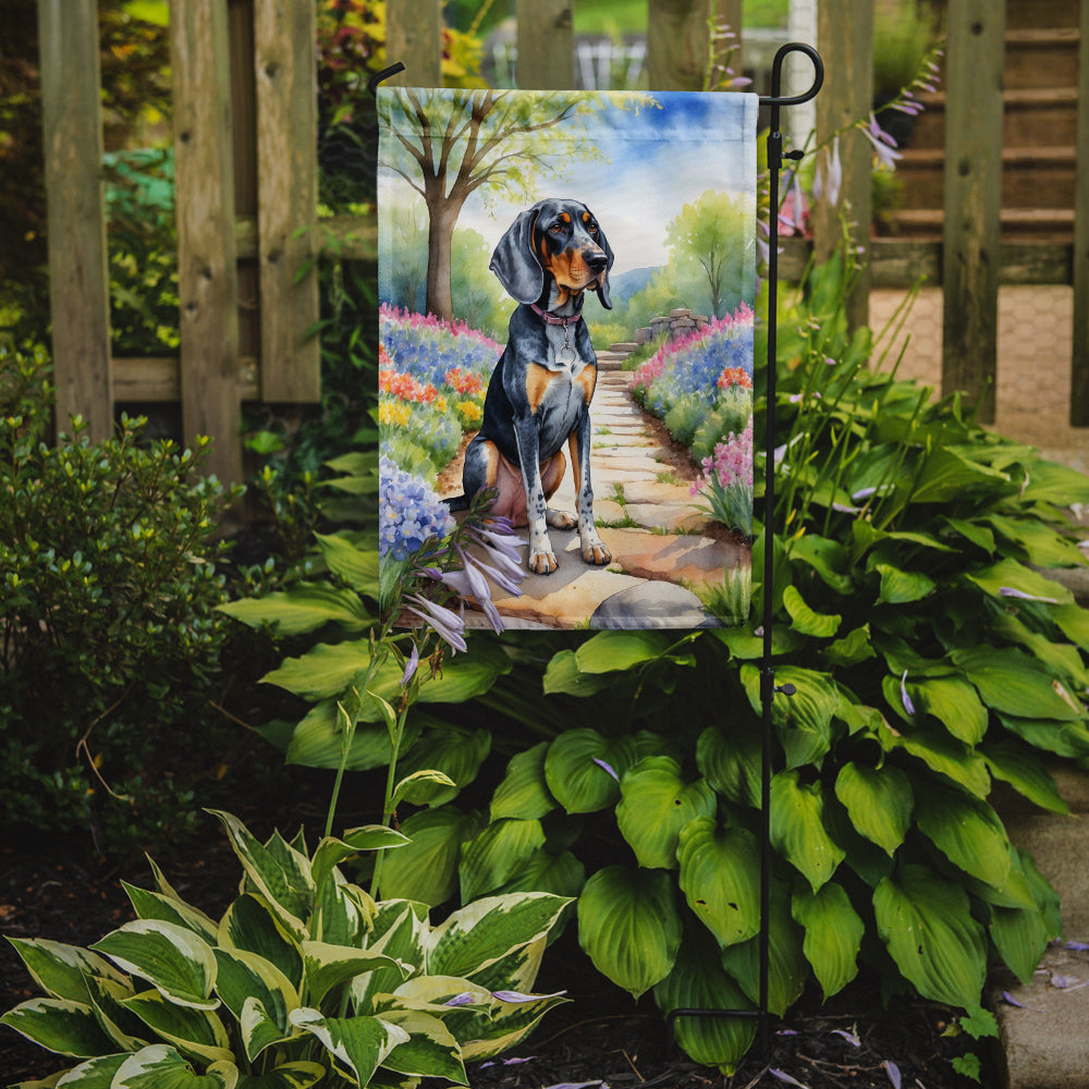 Glamorous Pups : Bluetick Coonhound Spring Path Garden Flag