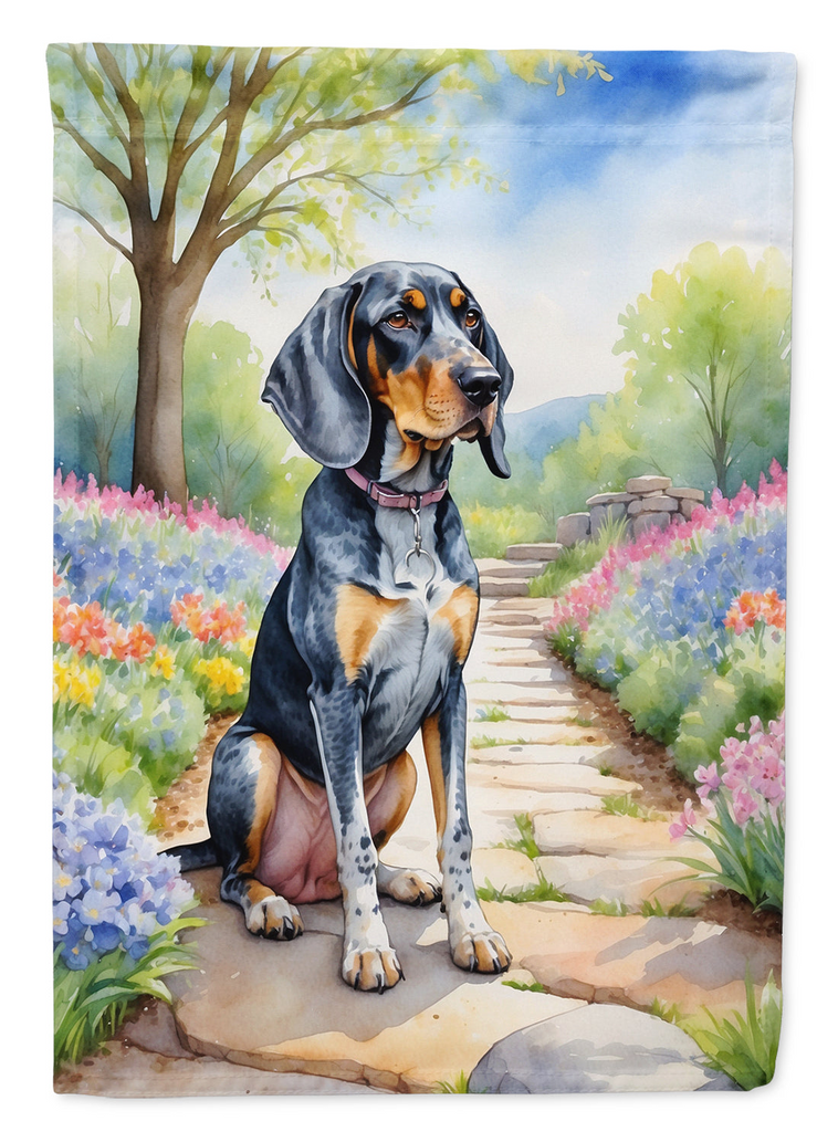 Glamorous Pups : Bluetick Coonhound Spring Path Garden Flag
