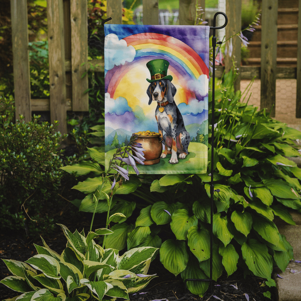 Glamorous Pups : Bluetick Coonhound St Patrick's Day Garden Flag