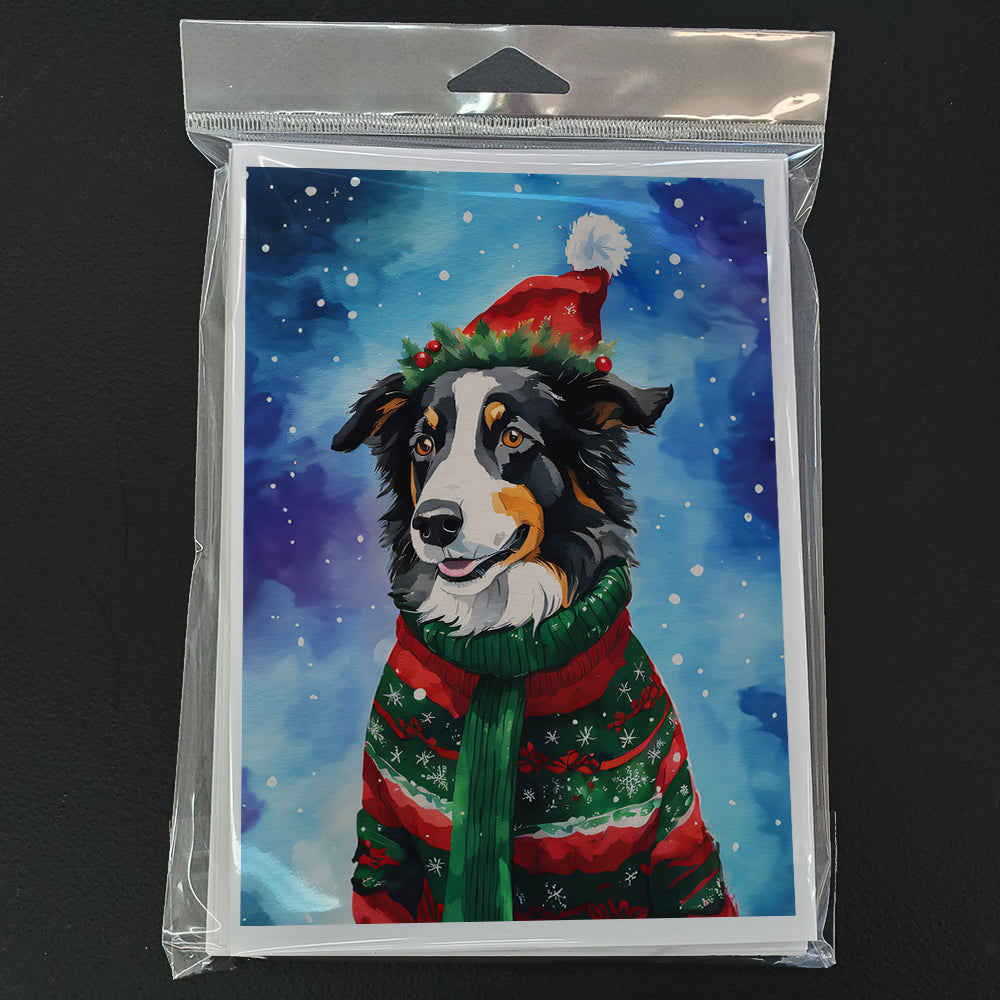 Glamorous Pups : Border Collie Christmas Greeting Cards Pack of 8
