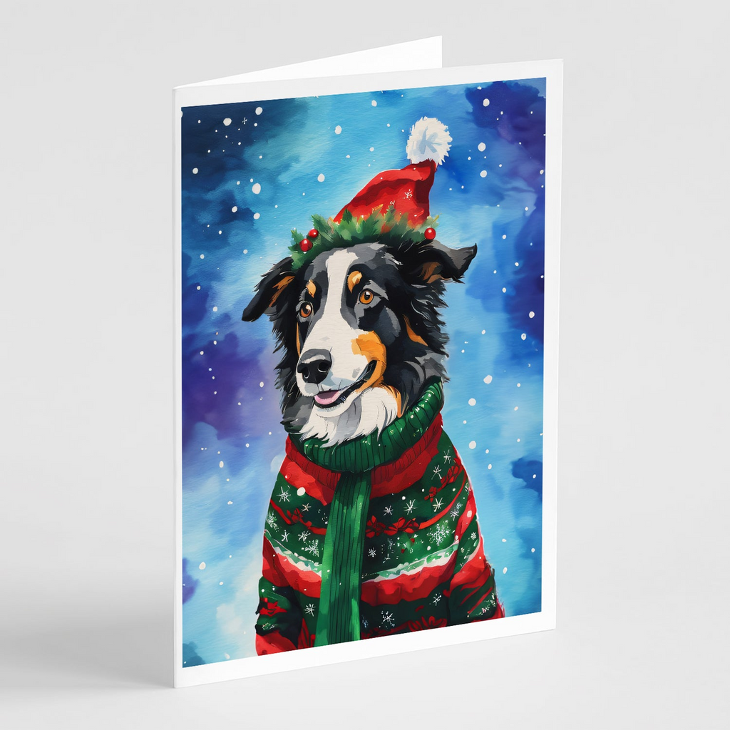 Glamorous Pups : Border Collie Christmas Greeting Cards Pack of 8