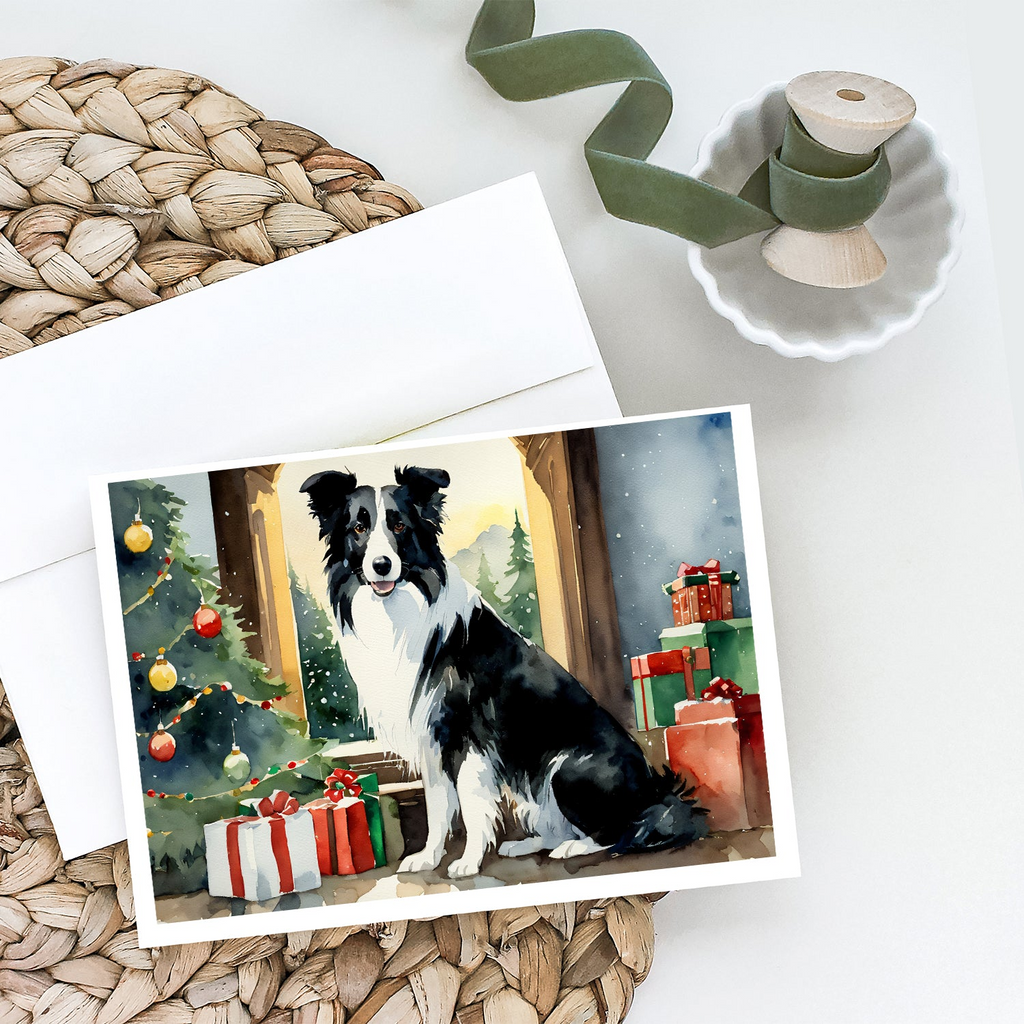 Glamorous Pups : Border Collie Cozy Christmas Greeting Cards Pack of 8