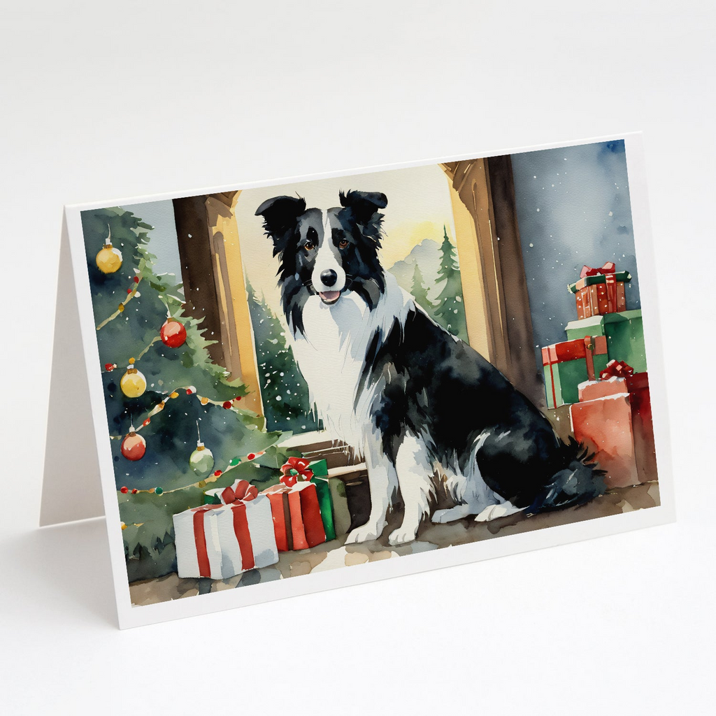 Glamorous Pups : Border Collie Cozy Christmas Greeting Cards Pack of 8