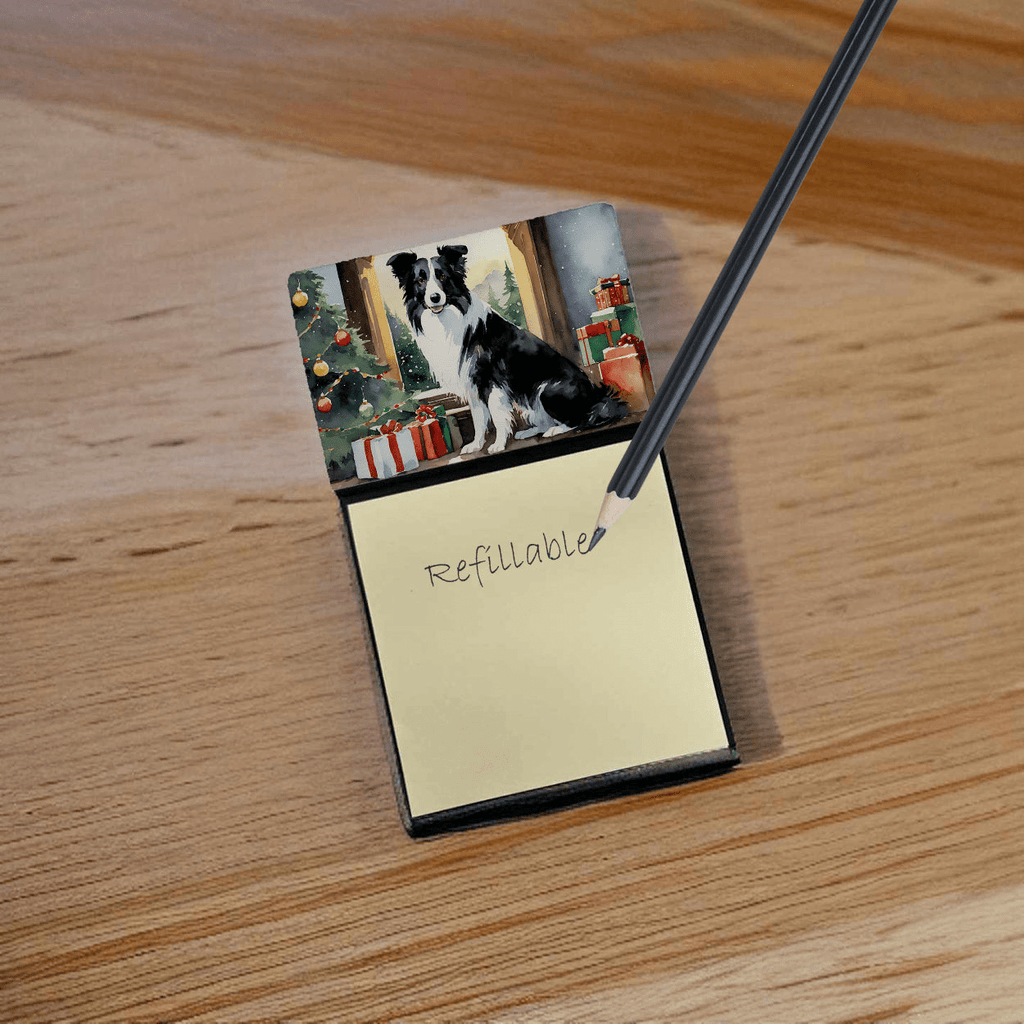 Glamorous Pups : Border Collie Cozy Christmas Sticky Note Holder