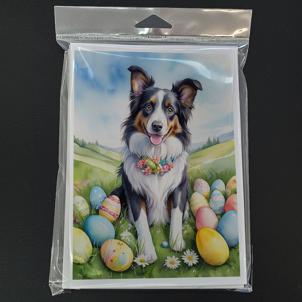 Glamorous Pups : Border Collie Easter Egg Hunt Greeting Cards Pack of 8